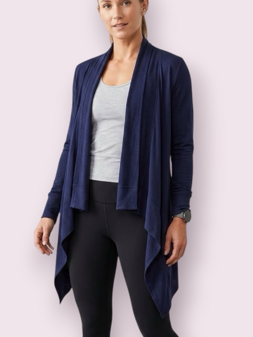 Lululemon Express Yourself Waterfall Cardigan Open Front Bamboo Cashmere Size 2